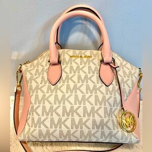 Rare Nice! Michael Kors Coraline Smokey Rose Medium Messenger Satchel Bag Purse